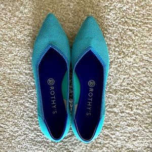 Rothy’s teal pointed toe size 9